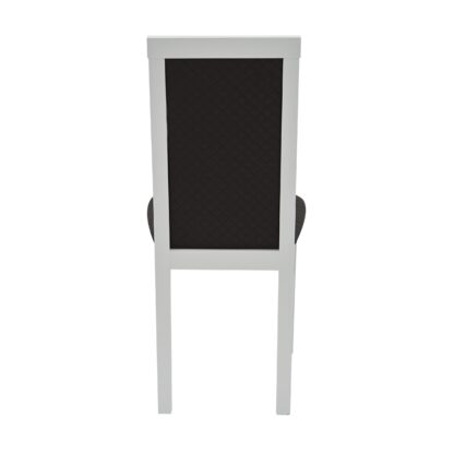 Scaun din lemn masiv de fag tapitat cu piele, S-38 Nilo6 B36, Alb - imagine 2
