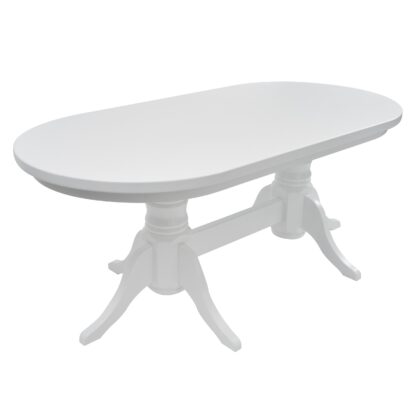 Masa MB-81 din lemn masiv, alb, 180x95x75 cm - imagine 5