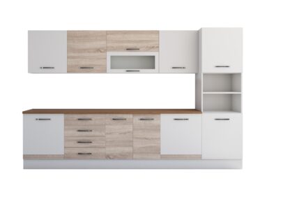 Bucatarie Alfa 320, sonoma/alb, blat termic nuc, corp pentru cuptor incorporabil - imagine 7