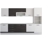Bucatarie Alfa 320, wenge/alb, blat termic alb, corp pentru cuptor incorporabil - imagine 7