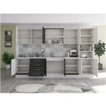 Bucatarie Alfa 320, wenge/alb, blat termic alb, corp pentru cuptor incorporabil - imagine 2