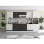 Bucatarie Alfa 320, wenge/alb, blat termic nuc, corp pentru cuptor incorporabil - imagine 3