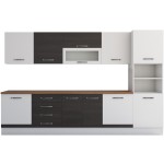 Bucatarie Alfa 320, wenge/alb, blat termic nuc, corp pentru cuptor incorporabil - imagine 7