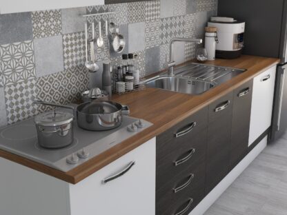 Bucatarie Alfa 320, wenge/alb, blat termic nuc, corp pentru cuptor incorporabil - imagine 6