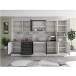 Bucatarie Alfa 320, wenge/alb, blat termic nuc, corp pentru cuptor incorporabil - imagine 2