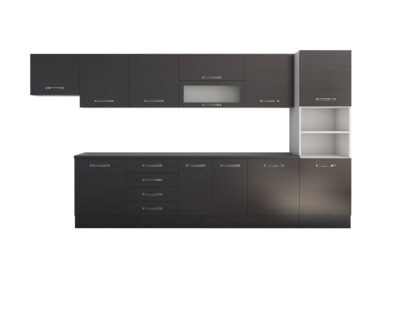 Bucatarie Alfa 380 cm, wenge, blat termic wenge, corp hota, soldat - imagine 3