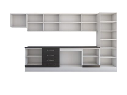 Bucatarie Alfa 380 cm, alb/wenge, blat termic wenge, corp hota, soldat - imagine 4