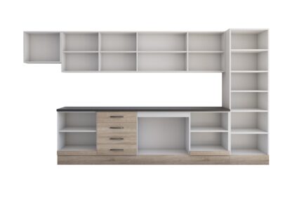 Bucatarie Alfa 380 cm, sonoma, blat termic wenge, corp hota, soldat - imagine 3