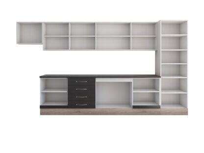 Bucatarie Alfa 380 cm, sonoma/wenge, blat termic wenge, corp hota, soldat - imagine 2