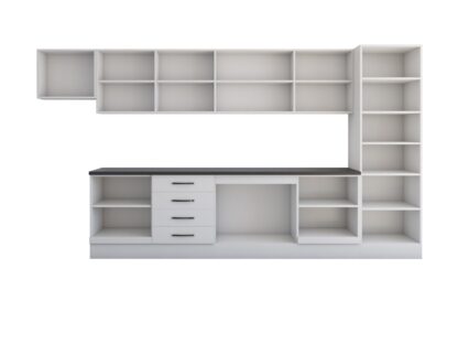Bucatarie Alfa 380 cm, alb, blat termic wenge, corp hota, soldat - imagine 4