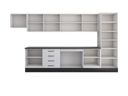 Bucatarie Alfa 380 cm, wenge/alb, blat termic wenge, corp hota, soldat - imagine 2