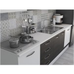 Bucatarie Alfa 260, cu vitrina, wenge/alb, blat termic alb - imagine 5
