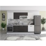 Bucatarie Alfa 260, cu vitrina, wenge/alb, blat termic alb - imagine 2