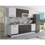 Bucatarie Alfa 260, cu vitrina, wenge/alb, blat termic alb - imagine 3