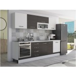Bucatarie Alfa 260, cu vitrina, wenge/alb, blat termic alb - imagine 4