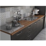Bucatarie Alfa 260, cu vitrina, wenge, blat termic nuc - imagine 4