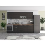 Bucatarie Alfa 260, cu vitrina, wenge, blat termic nuc - imagine 2