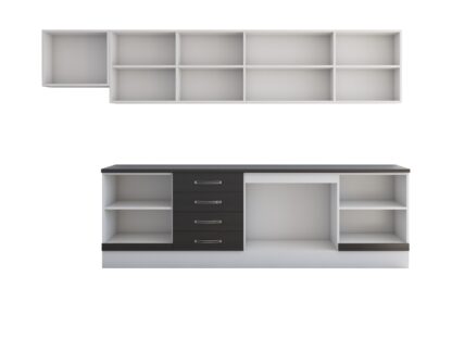Bucatarie Alfa 320 cm, alb/wenge, blat termic wenge, corp hota - imagine 3