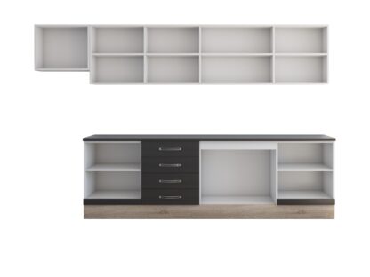 Bucatarie Alfa 320 cm, sonoma/wenge, blat termic wenge, corp hota - imagine 3