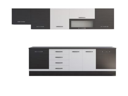 Bucatarie Alfa 320 cm, wenge/alb, blat termic wenge, corp hota - imagine 2
