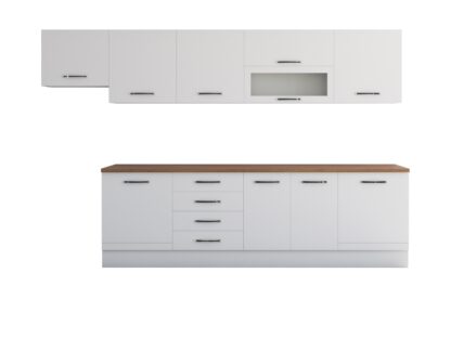 Bucatarie Alfa 320, alb, blat termic nuc, corp hota - imagine 5
