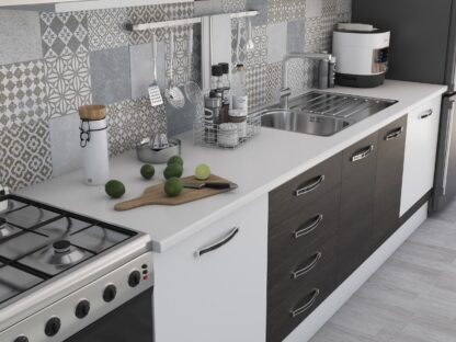 Bucatarie Alfa 320, wenge/alb, blat termic alb, corp hota - imagine 3