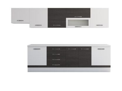 Bucatarie Alfa 320, wenge/alb, blat termic alb, corp hota - imagine 5