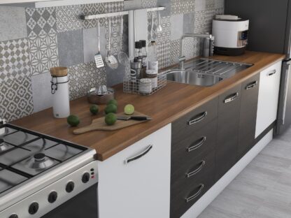 Bucatarie Alfa 320, wenge/alb, blat termic nuc, corp hota - imagine 3