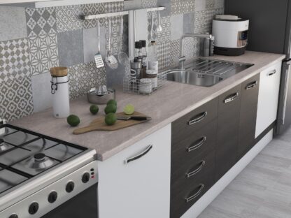 Bucatarie Alfa 320, wenge/alb, blat termic travertin, corp hota - imagine 3