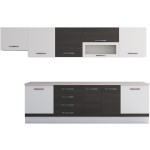Bucatarie Alfa 320, wenge/alb, blat termic travertin, corp hota - imagine 5