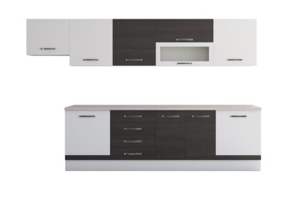Bucatarie Alfa 320, wenge/alb, blat termic travertin, corp hota - imagine 5
