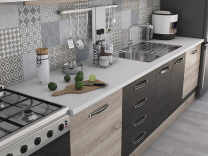 Bucatarie Alfa 320, wenge/sonoma, blat termic alb, corp hota - imagine 3