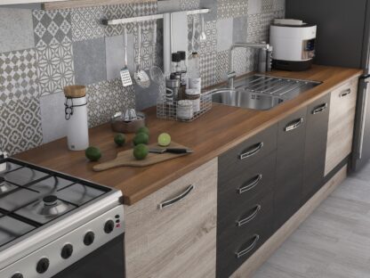 Bucatarie Alfa 320, wenge/sonoma, blat termic nuc, corp hota - imagine 3