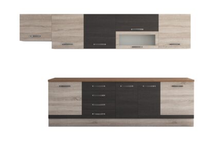 Bucatarie Alfa 320, wenge/sonoma, blat termic nuc, corp hota - imagine 5