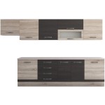 Bucatarie Alfa 320, wenge/sonoma, blat termic travertin, corp hota - imagine 5