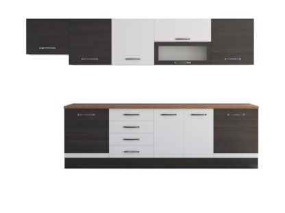 Bucatarie Alfa 320, alb/wenge, blat termic nuc, corp hota - imagine 5