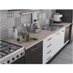 Bucatarie Alfa 320, alb/wenge, blat termic travertin, corp hota - imagine 3