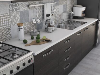 Bucatarie Alfa 320, wenge, blat termic alb, corp hota - imagine 3