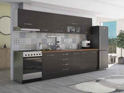 Bucatarie Alfa 320, wenge, blat termic nuc, corp hota - imagine 2