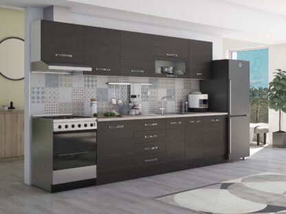 Bucatarie Alfa 320, wenge, blat termic travertin, corp hota - imagine 2