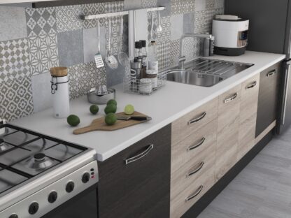Bucatarie Alfa 320, sonoma/wenge, blat termic alb, corp hota - imagine 3