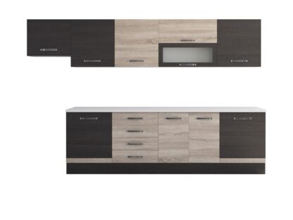 Bucatarie Alfa 320, sonoma/wenge, blat termic alb, corp hota - imagine 5