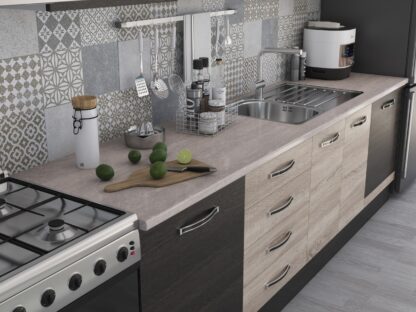 Bucatarie Alfa 320, sonoma/wenge, blat termic travertin, corp hota - imagine 3