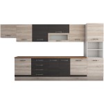 Bucatarie Alfa 380, wenge/sonoma, blat termic nuc, corp hota, soldat - imagine 7