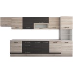 Bucatarie Alfa 380, wenge/sonoma, blat termic travertin, corp hota, soldat - imagine 7