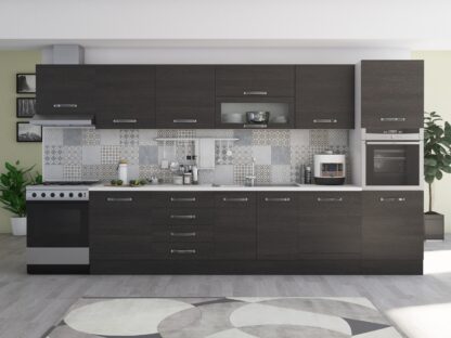 Bucatarie Alfa 380, wenge, blat termic alb, corp hota, soldat - imagine 2