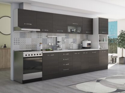 Bucatarie Alfa 380, wenge, blat termic alb, corp hota, soldat - imagine 3