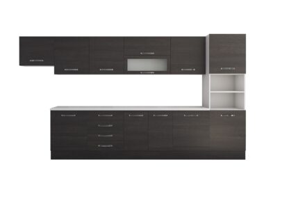 Bucatarie Alfa 380, wenge, blat termic alb, corp hota, soldat - imagine 7