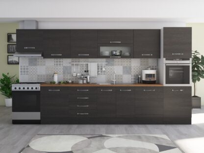 Bucatarie Alfa 380, wenge, blat termic nuc, corp hota, soldat - imagine 2
