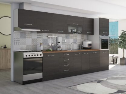 Bucatarie Alfa 380, wenge, blat termic nuc, corp hota, soldat - imagine 4